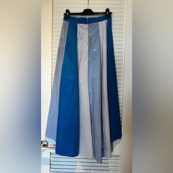 Sandro Blue and White High-Low Skirt - Picture 4 of 6